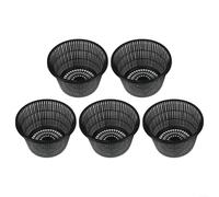 Besttoolifes Large Aquatic Plant Net Pots, Plastic Mesh Flower Baskets For Pond And Garden Use, 8.3in Diameter, 5Pcs Set For Hydroponics And Soil