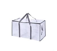 Besttoolifes Large Capacity Woven Storage Bag For Quilts, Blankets & Clothes - Transparent Heavy Duty Moving Tote With Handles, 69X36x38cm(69 * 36 * 38 Silve)