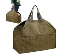 Besttoolifes Large Firewood Carrier Bag, Waxed Canvas Log Carrier With Handles, Wood Carrying Bag For Fireplace & Wood Stove