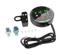 Besttoolifes LED Motorcycle Voltmeter with Digital Voltage & Ambient Display, Timer Function, 9-24V Fit for Motorcycles