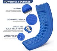 Besttoolifes Lightweight Inflatable Sleeping Pad, Thick Outdoor Camping Mat with Fast Foot, Portable Double Sleeping Pad, Moisture Proof Ground Mat, Wear(Navy blue)