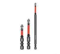 Besttoolifes Magnetic Cross Head Screwdriver Bits PH2 For Phillips Drive Bits 1/4 Inch Hex Shank 25Mm-150mm Length Impact-Driver Electric Drill Hand Tool(3pcs)