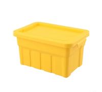 Besttoolifes Mango yellow Small size, Large Capacity Stackable Storage Bin with Lid - PP Plastic Organizing Box for Home, Camping & Outdoor Use, Compact Vertical Stacking Design