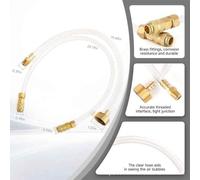 Besttoolifes Marine Hydraulic Steering Bleed Kit, Boat Steering System Maintenance Tool with Brass Fittings and Clear Hose Air Bubble for Seastar