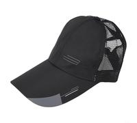 Besttoolifes Mens Fishing Tunable for Baseball Cap Precurved Hunting Breathable Camping Plus Hiking Outdoor Sun Protection Hat Having Camouflage Visor Fits Head (Black)