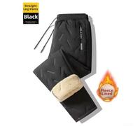 Besttoolifes Men's Thermal Winter Pants Fleece Lined Trousers Windproof | Warm Casual Trousers, Elastic Waist Pants, Big And Tall Trousers, Cold Weather Gear, Home Leisure- Pants, Vacation Wear