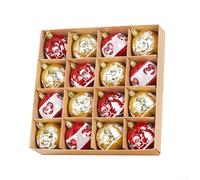 Besttoolifes Merry & Bright 16PCS Glittery Christmas Hanging Balls To Transform Your Holiday Experience(A)