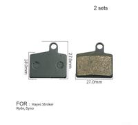 Besttoolifes -Metallic Disc Brake Pads for Hayes, Stroker, Ryde & Dyno Bicycles - Resin Compound, 2-Pair Set, Black, 25g per Pair