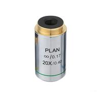 Besttoolifes Microscope Objective Lens 4X 10X 20X Magnification With Anti-Reflection Coating RMS Thread 20.2mm Metal Achromatic Infinity Objective For Professional Lab Research(20X)