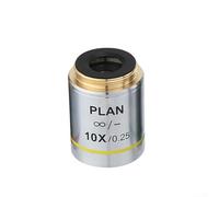 Besttoolifes Microscope Objective Lens 4X 10X 20X Magnification With Anti-Reflection Coating RMS Thread 20.2mm Metal Achromatic Infinity Objective For Professional Lab Research(10X)
