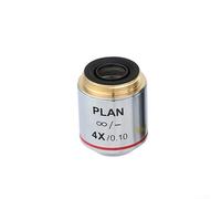 Besttoolifes Microscope Objective Lens 4X 20X Magnification With Anti-Reflection Coating RMS Thread 20.2mm Metal Achromatic Infinity Objective For Professional Lab Research(4X)