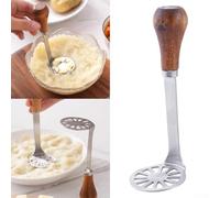 Besttoolifes Mini Potato Masher Stainless Steel Wooden Handle Cheese Spatula Kitchen Tool For Mashing Potatoes Avocados