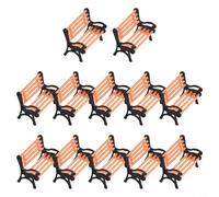 Besttoolifes Model Train Bench Chair Set 1:50 Scale - 12Pcs Miniature Street Furniture For Railway Layouts, Dioramas, Scenery Building, Landscape Modeling