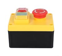 Besttoolifes Motor Start Stop Switch, No-Volt-Release Control Switch, Yellow And Black Push Button, Fits Belt Sanders, Industrial Machine Power Control, 4 Pin