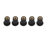 Besttoolifes Motorcycle Windshield Rubber Nuts, Vibration-Dampening Mounting Hardware with Brass Insert, for ATV & Motorcycle Bodywork, 5-Pack /M5/M6(M-4)