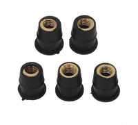 Besttoolifes Motorcycle Windshield Rubber Nuts, Vibration-Dampening Mounting Hardware with Brass Insert, for ATV & Motorcycle Bodywork, 5-Pack /M5/M6(M-6)