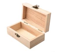 Besttoolifes Natural Wooden Square Keepsake Box, Wooden Storage Box, Wood Box with Lid for Craft, Wooden Keepsake Box, Wood Keepsake Memory Craft Chest For Wedding And Christening, (S)