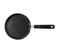 Besttoolifes Non Marble Coated Pancake Pan 18cm, Induction Compatible Crepe Maker for Gas and Induction Cookers, Even Heat Distribution Frying Pan with Ergonomic(Black)