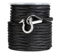 Besttoolifes Nylon Anchor Rope 5/8 Inch 50 100 FT | Quality for braided Marine Line With 316 Stainless Steel Thimble, Heavy Duty Mooring Cable For Yacht Fishing Boat Berthing A