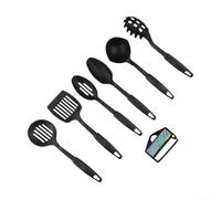 Besttoolifes Nylon Kitchen Utensils Set 6Pcs Non-Stick Heat-Resistant Cooking Tools For Baking Frying With Black Color