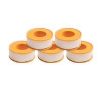 Besttoolifes Orange 20 meters, PTFE Thread Sealing Tape for Plumbing Fittings-5 Rolls, 15m or 20m Length, 17mm/18mm Width, 0.1mm Thickness, NSF Certified for Drinking Water & Garden Hose Taps
