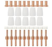 Besttoolifes Plasma Cutter Consumables Fits CUT40 50 With Plasma Cutter Torch PT31 LG40 For RBC-4000/4500/5000D 40 PCS Nozzle Electrode Extended Long Tip Shroud Shield Cup