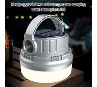 Besttoolifes Portable LED Solar Lantern for Outdoor Camping and Hiking - USB Rechargeable, Waterproof, Compact Light with Solar Charging &(GreyA)