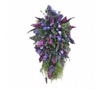 Besttoolifes Purple Tulip Wreath Spring Artificial Flower Garland Front Door Wall Decorations, Hydrangea Swag Easter Decor, Farmhouse Cottage Garden Party Ornament, 60X40x7cm