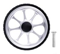 Besttoolifes Quick Install Folding Bicycle Accessory, Smooth Rolling Ball Bearing Caster, Aluminum Alloy Bike Trailer Replacement, Rubber Tire Tow Wheel For 3Sixty(Silver)