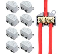 Besttoolifes Quick Terminal Block Electrical Cable Splice 60A High Power Splitter Conductor Brass Connector 1-6mm² Wire Range 400V Rated Voltage Grey 8 Pack