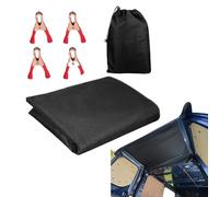 Besttoolifes Rear Barn Door Awning Cover For RV Van Black 180X114cm Waterproof Oxford Fabric With 4 Windproof Belts Easy Install Weather Protection