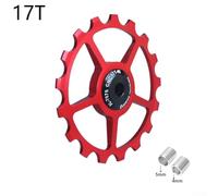 Besttoolifes Red17T, Aluminum Alloy Rear Derailleur Pulley Wheel with Ceramic Bearings for Road and Mountain Bikes - 11T to 17T, 4mm/5mm Spacing, Lightweight 9.1-15.2g