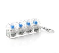 Besttoolifes RGB Keyboard Fidget Toy Keychain Featuring 4 Clickable Buttons and LED, ABS Build for Stress and Anxiety Reduction in School, Office or On-the-Go(Transparent white)