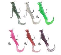 Besttoolifes roll tail A, For Phoenix Bird Lure Bait Set - 6pcs T-Tail Rolled Tail Soft Bait, 8cm/10g, Berry Red/Wine Red/Purple/White/Silver White/Orange/Gold/Pink/Blue/Green/Grass Green/Tend Green