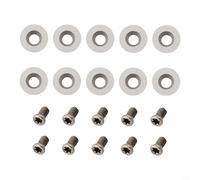 Besttoolifes Round Carbide Inserts R12 x 2.5mm for Woodturning Lathe Tools with Screws 10pcs, Tungsten Replacement Cutters for Hollowing, Concave and Finishing in Woodworking Projects