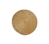 Besttoolifes Round Woven Placemats Set Of 5, Boho Rattan Placemats Natural Hand-Woven Water Hyacinth Placemats, Farmhouse Weave Place Mats, Rustic Braided Wicker Table Mats For Dining Table,Home(30cm)