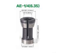 Besttoolifes Router Bit Extension Collet Chuck Set, 6mm 6.35mm 8mm Shank Adapter for Trimming and Engraving Machines, Carbon Steel Woodworking Tool for Router Bit Chuck Conversion(AE-1/4(6.35))