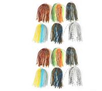 Besttoolifes Rubber Bass Jig Skirts 6 over 12/24pcs Fishing Lure Replacement Skirts for Diy for Spinnerbaits Buzzbaits Pike Walleye Tackle Craft with 88 Strands Weedless Style (12pcs)