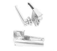 Besttoolifes RV Toilet Door Lock, Zinc Alloy Lever Latch with Backlock, Rust-Proof & Polished Silver Finish, for Motorhomes, Caravans, and Yachts