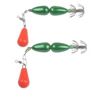 Besttoolifes Saltwater Fishing Hooks 90mm Long Heavy Duty Metal Jig Hook for Squid and Octopus, Double Layer Fish Hook, Multi Use Terminal Tackle(6#)