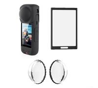 Besttoolifes Screen Protector & Lens Cap For Insta360 X5 Accessories, For Insta 360 X5 Tempered Glass Film Screen Cover & Silicone Lens Guards Protective Case Bundle Kit