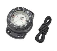Besttoolifes Scuba Diving Wrist Mount Compass Having Top and Side Reading Easy to Carry Watertight Underwater Navigation Gauge Flexible Rubber Strap Easytoread 62cm (Black)
