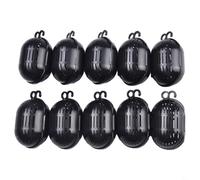 Besttoolifes Set Bait Cage Fishing of Set a Ten of Plastic in Feeder Holders Lure Uniform Mesh Baskets for Shrimp for Crab and Having Fishing Lasting Freshwater or Saltwater Featherweight (black)