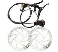 Besttoolifes Set Disc 1400mm Hydraulic for Mountain for Plus Road Bikes Dual Piston Calipers Hoses 160mm Rotors Front 800mm and Rear Brake with Aluminium Alloy Construction