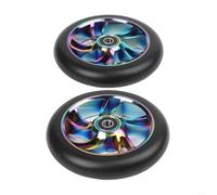 Besttoolifes Seven colors, 120mm Scooter Wheels Pack of 2 with ABEC-9 Bearings, Silent Shock-Absorbing PU Wheels for Trick Scooters, Kick Scooters and Freestyle Scooters