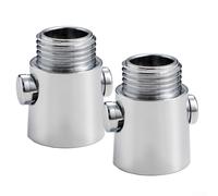 Besttoolifes Shut-Off Valve for Shower Heads-ABS Flow-Limiting Water Stop Controller, Silver Pause Switch Valve Compatible with Standard Handheld Shower Hoses, 2-Pack