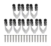 Besttoolifes Silver, Metal Wall-Mounted Pool Cue Clips Holder Rack for Billiards Cues - 8-Piece Set, Space-Saving Cue Storage with Screws, 38 x 25 x 27 mm, Silver Finish