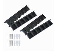 Besttoolifes Six Fishing Rod Mount Wall Holders Rack for Vertical Poles 2 Set Abs Plus Spacesaving Wall Mounted Fishing Rod Plus Organizer Having Protective Padding Storage (Black)