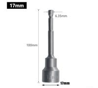 Besttoolifes Socket Wrench Extension | 100mm Long Shank Hexagon Nut Driver | Magnetic Drill Bit Adapter for Electric Screwdriver | 6mm to 19mm Chrome Vanadium(17mm)