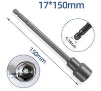 Besttoolifes Socket Wrench Extension, Hex Nut Driver Bit with Magnetic Socket Adapter, 150mm Hex Shank, 6mm to 19mm Nut Driver, Chrome Vanadium Steel Wrench Tool(17mm)